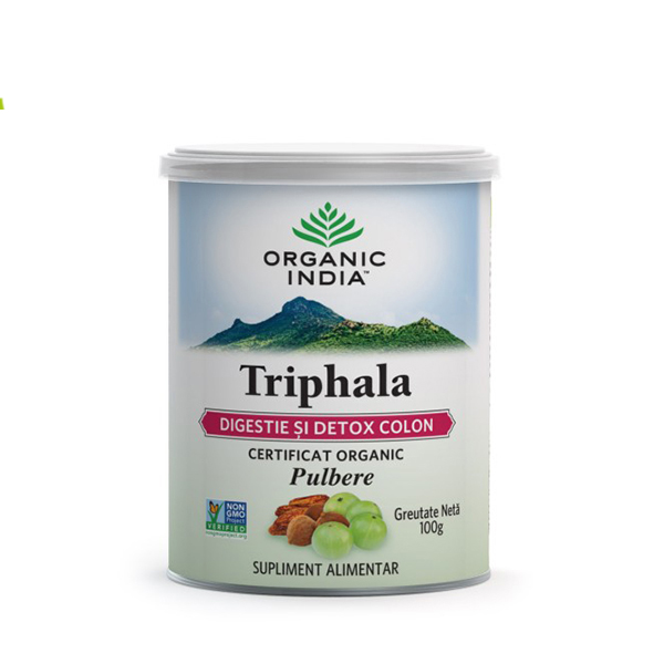 Triphala pudra (digestie si detoxifiere colon) (fara gluten) BIO Organic India - 100 g